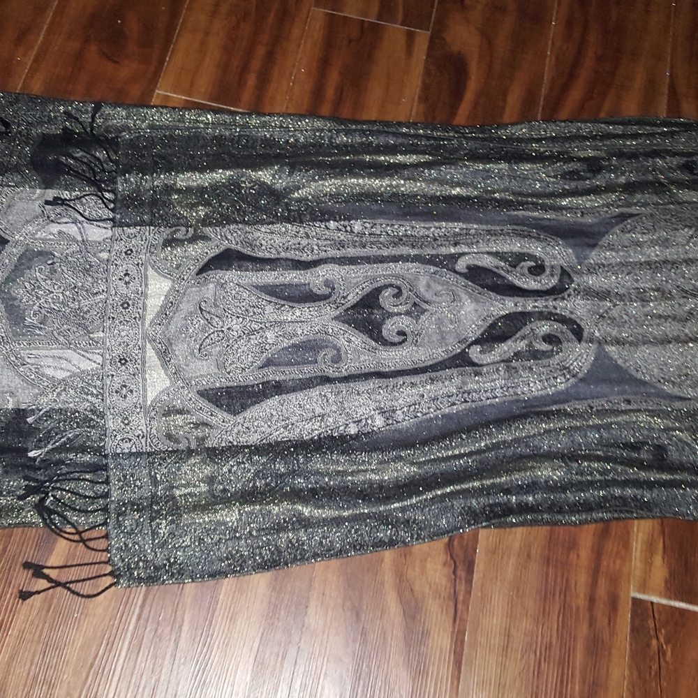 Beautiful black long wrap scarf